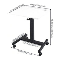 Mobile Electric Standing Desk Rolling Height Adjustable Desk Compact Computer Table Ergonomic for Distant Workers, Students, Home Office, Small Apartments, Living Room
