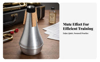 Cork Pads B and B Trumpet Practice Mute Tapered Cone-Shaped Trumpet Practice Mute Silver-Colored Black Collar