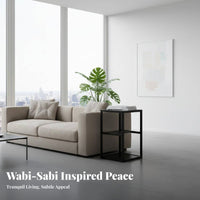 Wabi-Sabi aesthetic Minimalist Tea Ceremony Cabinet Space-Saving Living Room Furniture Multi-Level Storage for Minimalists, Home Decorators, Reception Area, Study