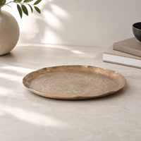 Oval Serving Tray Antique-Style Aluminum Tray for Decorators, Tabletop