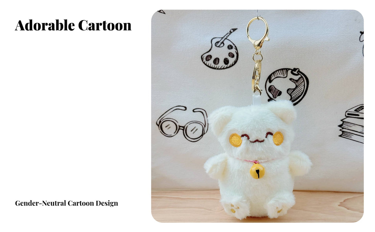 Cartoon Cat Soft Toy Keychain Cute Design Soft Toy Cat Keychain Stuffed Creature Key Holder Great Gift Thought Individual