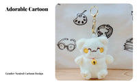 Cartoon Cat Soft Toy Keychain Cute Design Soft Toy Cat Keychain Stuffed Creature Key Holder Great Gift Thought Individual
