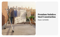 Foldable Clothes Garment Freshening Rack Space Saving Stainless Steel Clothes Dryer Rust-Resistant Floor Standing Garment Freshening Rack