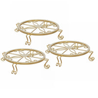 Iron Flower Pot Stand Sturdy Iron Floral Stand Space Saving Plant Holder Rack for Balcony, Indoor, Outdoor