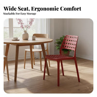 Stackable Perforated Back Chair Long-Lasting Household Furniture Easy to Clean Accent Seat Modern Design for Restaurant Owners, Families, Homeowners, Dining Room, Kitchen, Balcony, Bedroom