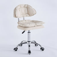Ergonomic Wheeled Swivel Chair Smooth Rolling Chair with Backrest Compact Adjustable Stool with Wheels Heavy-Duty for Nail Technicians, Esthetician, Drafting Table