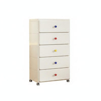 Thickened Material Multi-Layer Drawer Chest Strong Load-Bearing Plastic Drawer Container Mobile Design Rolling Storage Organizer Large Capacity for Children, Playroom