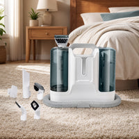Multi-Attachment Carpet and Upholstery Stain Cleaner Compact Portable Upholstery Cleaner Strong Suction Textile Cleaning Machine Hard-to-Reach for Pet Owners, Families, Sofas, Carpets, Car Interior