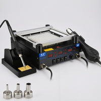 Threethree-Function Soldering Rework Station Bench-Top Preheating Rework Station Mesh Work Surface Electronic Repair Tool Temperature Control Knobs