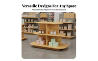 Safe Rounded Corners Round Retail Gondola Heavy Duty Unrestricted Standing Island Shelf Sturdy and Long-Lasting Multi-Tier Display Stand Easy to Assemble for Shop Owners, Retailers, Vendors, Trade Exposition