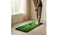 Golf Mat with Alignment Stripe Non-Slip Golf Hitting Mat for Beginners, Garage