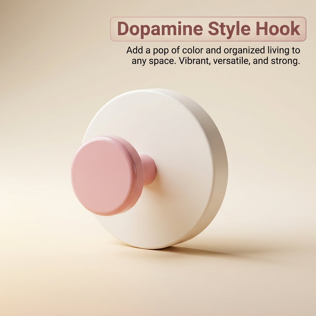 Bedroom Closet Storage Hook, Removable Single Hanging Solution for Students, Dopamine Color Entryway Key Holder with Strong Utility