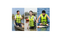 Safety Life Jacket with Whistle High-Visibility Life Vest with Whistle Reflective Foam Flotation Vest Sleeveless for Boaters, Anglers, Boating, Fishing, Emergency Preparedness
