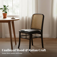 sturdy Wood Legs Woven rear Armchair Japanese Inspired Dining Chair Minimalist visual attraction Seating Furniture Breathable Weaving for Restaurant Owners, Interior Designers, Kitchen, Living Room, Bedroom, Home Office