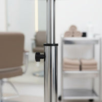Effortless Moving Wheels Hair Extension Trolley Cart Anti-Winding Casters Rolling Hairpiece Holder Stand Sturdy Support Base Adjustable Salon Tray Stand for Barbers, Barbershop, Hairdressing Institute