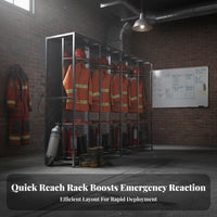 Stainless Steel Turnout Gear Rack Rust Resistant Firefighter Gear Rack Heavy Duty Fire Station Equipment Stand for Firefighters, Emergency Responders