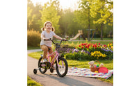 Boys and Girls Bike Adjustable Saddle Children's Bike with Training Wheels Double Brake System Children's Bike with Basket