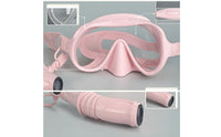 Tempered Glass Snorkeling Mask with Snorkel Wide-View Mask and Snorkel Set Clear Lens Water Sports Gear Silicone for Snorkelers, Travelers, Beach Trips, Pool Practice