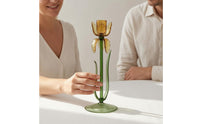 High-Temperature Fired Iris Flower Candle Holder Translucent Iris Candle Holder Floral