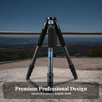Foldable Carbon Fiber Tripod Lightweight Camera Tripod Adjustable Height Portable Photography Stand Stable for Photographers, Content Creators, Videography, Outdoor, Bird Watching, Live Broadcasting
