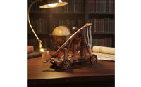 Educational Toy DIY Counterweight-Powered Trebuchet Kit Retro Design 1:30 Scale Trebuchet Model Ancient War Chariot Model for Hobbyists, Desk Decoration