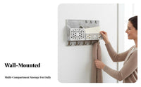Entryway Mail Sorter with Key Pegs Easy Installation Wall Mount Key and Mail Holder Entryway Organizer with Pegs for Hallway