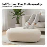 Nordic design Pebble-Shaped Pouf Wabi-Sabi Aesthetic Upholstered Stool Organic Shape Indoor Seating Creative Design for Homeowners, Interior Designers, Living Room, Bedroom, Lounge Area, Home Decoration