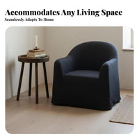 Imperfect Elegance stylistic Single-Seater Sofa Removable and launderable Cover Upholstered perusing Seat Minimalist Design Lounge Chair signature and aesthetic for Interior Designers, home dwellers, Hotel managers, Bedroom, Study, Home whiteice