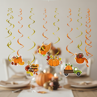 Thanksgiving Maple Leaf Pumpkin Swirl Decorations for Autumn Harvest Party