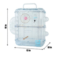 Small Bird Cage and Cockatiel Cage, Acrylic Pet Bird Carrier with Removable Tray, Portable Outdoor Travel Case for Moving Pets