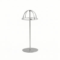 Stainless Steel Hat Display Stand Freestanding Hat Display with Round Base Brushed Metal Rust-Resistant for Retailers