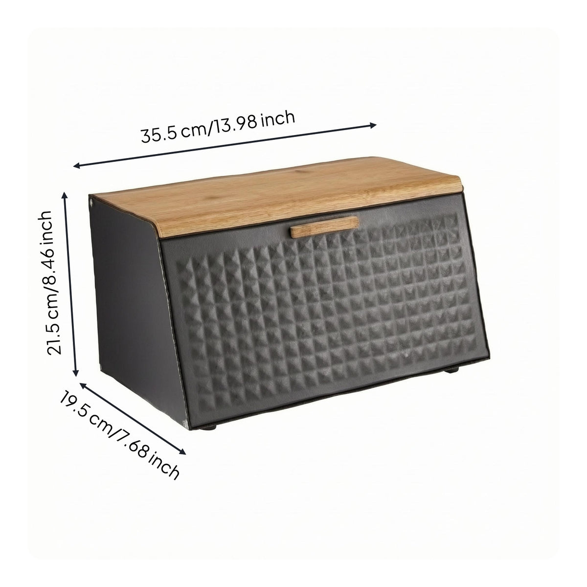 Bamboo Bread Box Wooden Pull Handle Bread Storage Freshness-Preserving Container Keeping for Kitchen