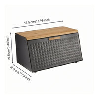 Bamboo Bread Box Wooden Pull Handle Bread Storage Freshness-Preserving Container Keeping for Kitchen