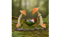 Gnome Statue with Swing Whimsical Gnome in Swing Figurine Hand-Painted Decoration Waterproof for Gardeners, Flower Bed