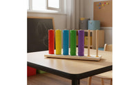 Educational Counting Frame Early Learning Color Sorting Toy Hand-Eye Coordination Rainbow Stacking Rings for Young Children, Kindergarten