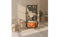 Multi-Tier Fishing Rod Holder with Pegboard and Hooks Mobile Fishing Cart with Rod Holders Freestanding Heavy Duty for Fishermen