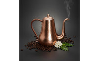 Hammered Copper Coffee Pot Heat-Resistant Grip Copper Gooseneck Kettle Leak Design Pour over Coffee Kettle for Home, Baristas, Cafe