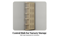 Rolling Infant Cabinet Warm Beige 5-Tier Infant Cabinet Double Door