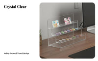 Acrylic Card Display Stand Transparent Acrylic Display Stand Multi-Tier Card Holder Space-Saving Clear Step Shelf Versatile