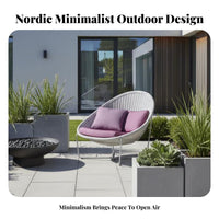 Nordic Design Woven Armchair with pad Weather-withstandant Outdoor Furniture Thick pads Lounge Chair Easy Assembly for Garden lovers, pool area, Porch