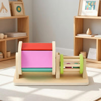 Spinning Drum Educational Method Rolling Drum Rolling Rattle Sensory Wooden Roller Toy Rotating for Babies, Playroom, Nursery