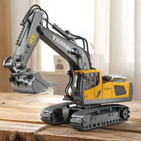 Excavator with Alloy Scoop 1:20 Scale Wireless Control Excavator RC Digger 11-Function Digger Tracked for Children, Indoor Play