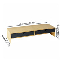 Computer Screen Stand Storage No Assembly Required Keyboard Storage Riser Cable Management Bamboo Display Stand Drawer for Dorm Room