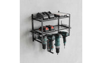Multi-Layer Electric Drill Storage Rack Easy Installation Drill Charging Station Organizer Space Saving Power Tool Organizer Heavy Duty for DIY Enthusiasts, Woodworkers, Mechanics, Workshop, Garage, Shed