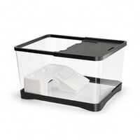 Desktop Aquarium Easy-Drain Aquarium with Drainage Aquatic Pet Tank with Lid Transparent Plastic for Beginners, Office
