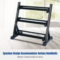 3-Tier Adjustable Dumbbell Storage Rack, Home Fitness Equipment, Steel Weight Stand, Multi-Level Organizer