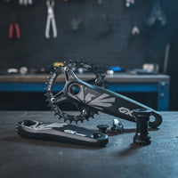 Mountain Bike Crankset 104 Crankset with Bottom Bracket Hollow Crank Arm Set with Bottom Bracket for Trail Riding