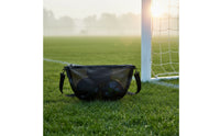 Zippered Front Pocket Mesh Sports Shoulder Bag Soft-Sided Adjustable Strap Ball Bag