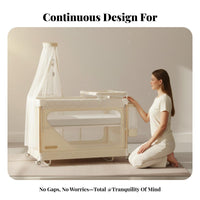 5-in-1 Versatile Bassinet Foldable and Portable 5-in-1 Trip Bedside Sleeper Continuous Splicing Infant Bed for Newborns, Young Childs, Bedroom