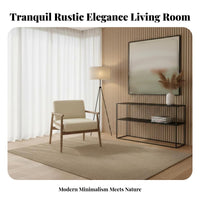 Straightstraight-spine Settee New Chinese design Sofa Wabi-Sabi Aesthetic Living Room Furniture for Interior Designers, Homeowners, Reception Area, Hotel, Lobby